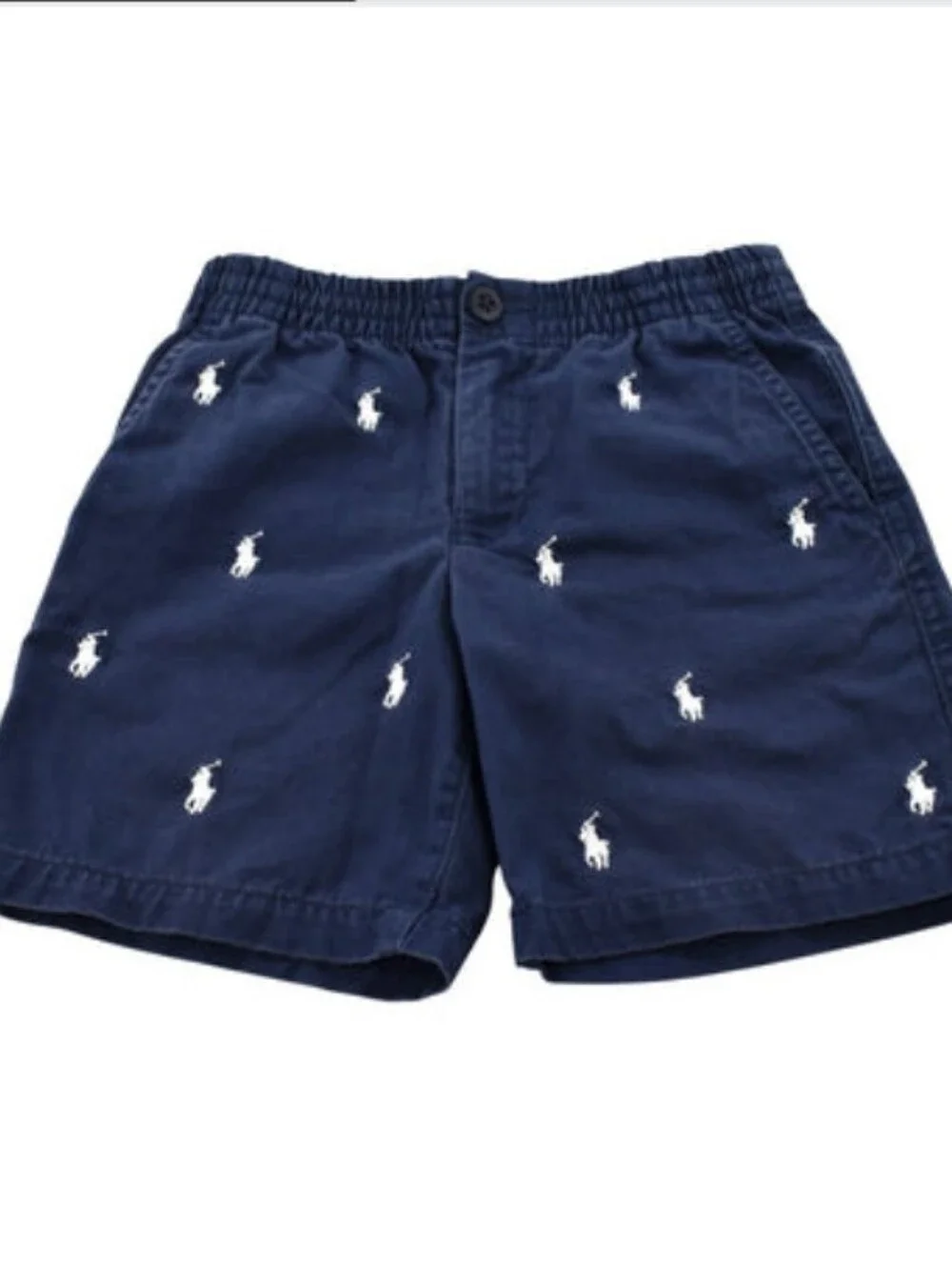 Ralph Lauren Navy Shorts with White Polo Embroidery - Size: 24M